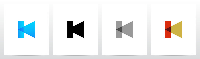 Simple Geometric Shape Combine Letter Initial Logo Design K