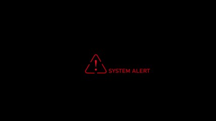 Business digital server show security system alert. Cybersecurity risks and system vulnerabilities protection access private confidential computer screen animation on black background. - Powered by Adobe