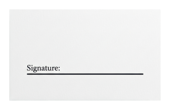 Signing document process office business card isolated on transparent background