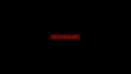 Business digital server show security system alert. Cybersecurity risks and system vulnerabilities protection access private confidential computer screen animation on black background.