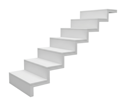 Modern white staircase design interior architecture minimalist style isolated on transparent background - Powered by Adobe