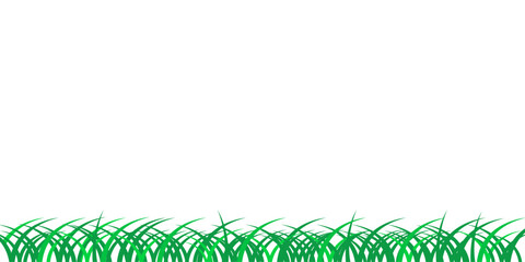 Green Grass Border  Simple White Background Design