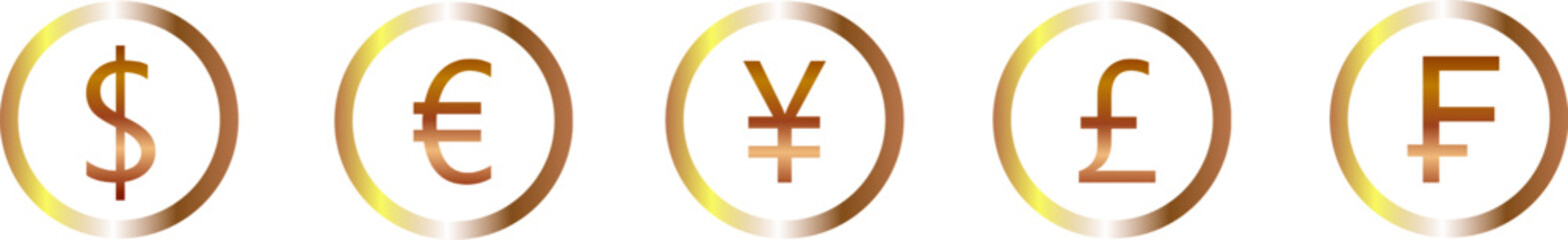 currency symbols set, global forex icons, financial symbols vector