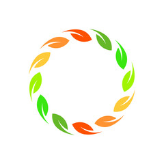 Colorful Leaf Circle  Nature Environment Eco Design
