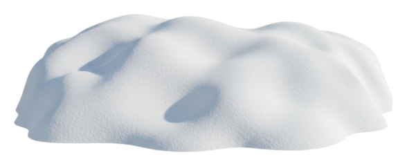 Snowy landscape scene winter wonderland aerial view isolated on transparent background