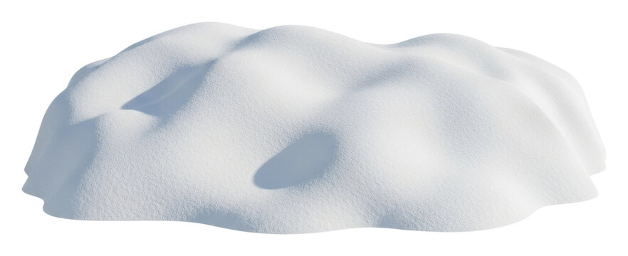 Snowy landscape scene winter wonderland aerial view isolated on transparent background
