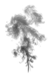 luminous, voluminous plume of intricate, translucent smoke fibers captured with hyper-detailed macro photography and cinematic rim lighting against a transparent background, concept of suspended