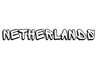 Netherlands graffiti word vector font
Vector font word on a white background