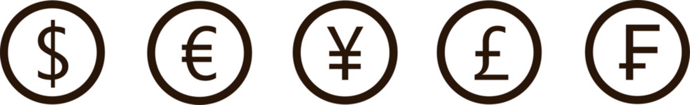 currency symbols set, global forex icons, financial symbols vector