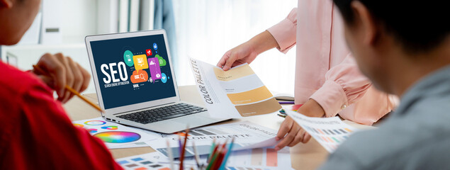 SEO search engine optimization for brisk e-commerce and online retail business showing on computer screen