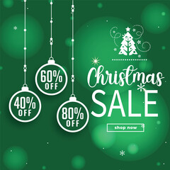 Festive Christmas Sale Promotion with Hanging Discount Ornaments