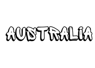 Australia graffiti word vector font
Vector font word on a white background