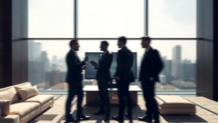 Generative AI corporate leaders planning urban business.