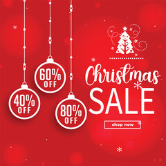 Festive Christmas Sale Advertisement with Discount Ornaments