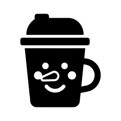Cute Coffee Cup with Lid Silhouette
