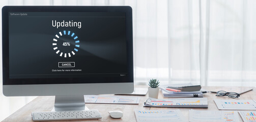 Software update on computer for brisk version of device software upgrade