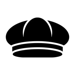 Black and White Chef Hat Icon Vector Illustration