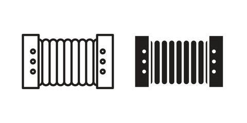 Accordion icon. Outline, Glyph and Filled Outline Style