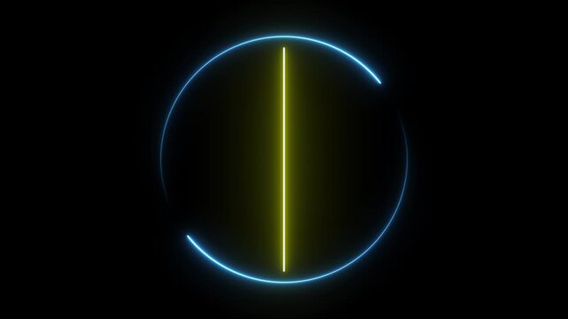 Neon bright glowing countdown timer from 10 to 0 seconds