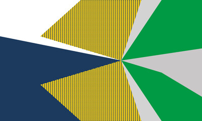 Contemporary Abstract Background With Green and Yellow Shapes