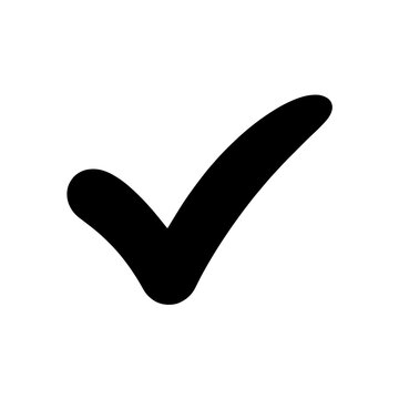 Black check mark vector icon symbol right correct choice approval sign tick yes verified accepted 100 percent
