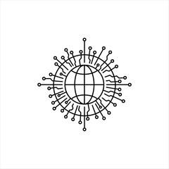 Global digital network technology abstract representation