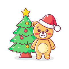 santa claus and christmas tree