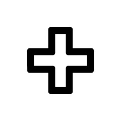 Obraz premium Black plus sign symbol graphic vector illustration for medical health care cross design 