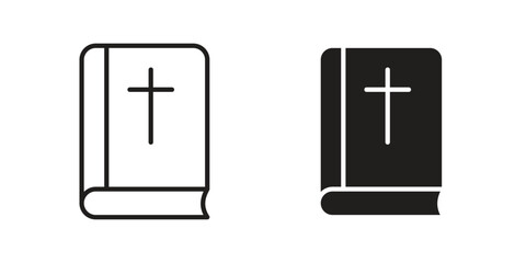 Bible icon. Outline, Glyph and Filled Outline Style
