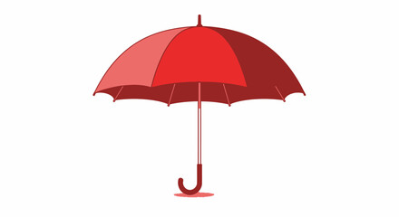 Vibrant Red Umbrella Graphic Illustration Isolated on White Background for Weather Protection