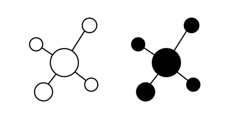 Molecule Structure Icon, Atomic Network Vector for Science