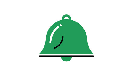Vibrant green bell icon representing digital notification and alert symbol for modern