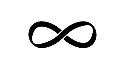 Simple minimalist graphic black infinity loop symbol representing eternity and endlessness