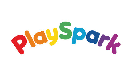 Colorful PlaySpark brand logo illustration for children's creative education activities and