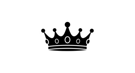 Elegant black crown icon on a clean white background a classic symbol of royalty power and success