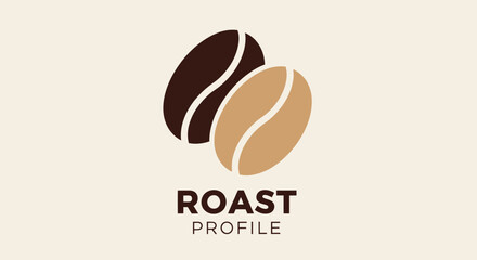 Stylish Coffee Bean Roast Profile Logo Design for Coffee Shop or Cafe Branding Identity