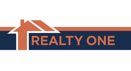 Obraz premium Modern Real Estate Company Logo Design with House Icon and Realty One Text Branding