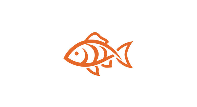 Minimalist Orange Fish Logo Icon Design Modern Aquatic Symbol Vector Illustration
