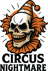 Creepy Clown Skull Circus Nightmare Design