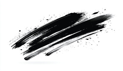 Black brush stroke on white background stock illustration