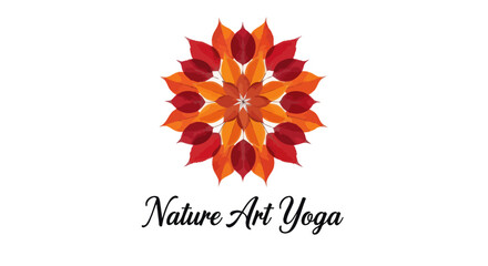 Harmonious Mandala Design with Vibrant Autumn Leaves Symbolizing Nature Art Yoga