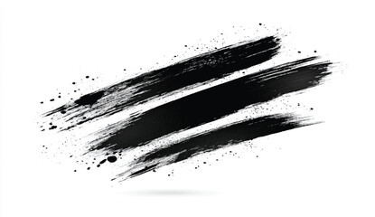 Black brush stroke. Hand drawn ink spot isolated on white background. Vector illustration