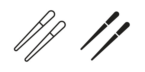 Chopsticks icon. Outline, Glyph and Filled Outline Style