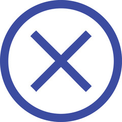 Obraz premium Vector blue line art of a cancel icon.eps