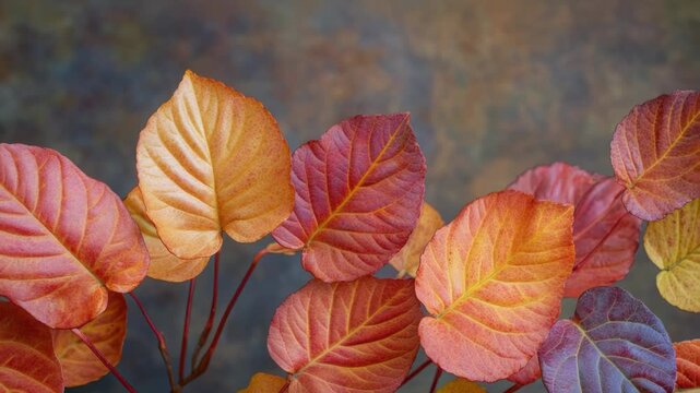 Video A detailed view of a group of leaves from different angles and shapes, ideal for botanical or nature-themed s