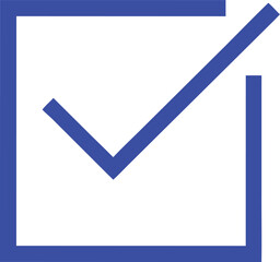 Vector blue line icon of a check box.eps