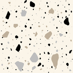 Dense Neutral Terrazzo Seamless Pattern