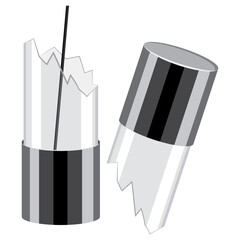broken glass fuse vector drawing.