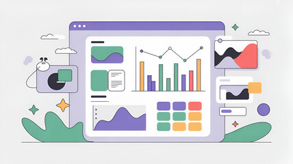 Comprehensive Digital Dashboard Interface Presenting Various Business Data Visualizations