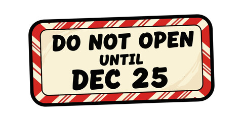 Fototapeta premium Playful Retro Adhesive Label Design with Candy Cane Borders